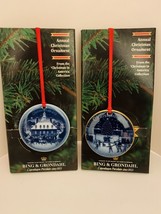 Vintage 1980s Royal Copenhagen Christmas in America Ornaments 1st &amp; 3rd Edition - £37.88 GBP