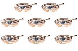 Set of 8 - Prisha India Craft  High Quality Handmade Steel copper Dessert Plate  - £53.97 GBP