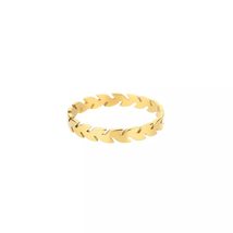 Gold Plated Olive Leaf Rings Wedding Bands for Women and Men Gold Leaves Vine Le - £20.25 GBP