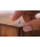 1.0 Ct Round Cut Moissnite Diamond Engagement Ring, Solitaire Wedding Ri... - £126.39 GBP