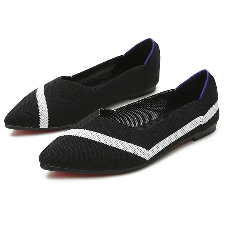 2024 Mixed Color Ballet Flats Women Slip On   Loafers Pointed Toe Single Shoes C - £65.34 GBP