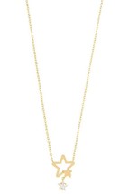 Dainty Double Star Pendant Necklace - £19.97 GBP