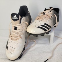 Adidas Boys Icon 4 Md K G26698 White Black Baseball Cleats Shoes Size 5 - $17.81