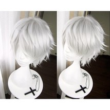 Tokyo Ghoul Ken Kaneki Cosplay wig, Men Silver white short wig with Fringe bangs - £63.82 GBP