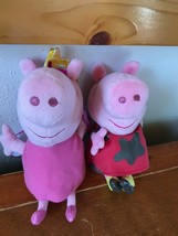 Gently Used Lot of 2 TY Plush Princess Peppa Muddy Pig Stuffed Animals -... - £6.86 GBP