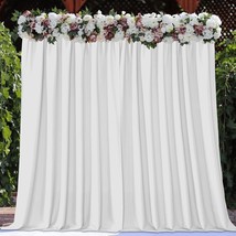Joydeco White Backdrop Curtains For Parties, Photography Backdrop Drapes For - £31.81 GBP