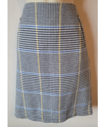 J. McLaughlin Skirt – Size 6 – Yellow Blue Black Herringbone Plaid - $42.99