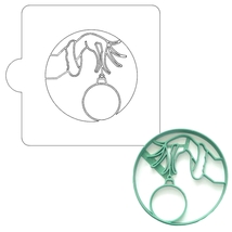Grinch Holding Ornament Stencil And Cookie Cutter Set USA Made LSC4106 - £4.69 GBP