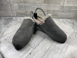 Sorel Mules Slippers Women 7M Shoes Gray Leather Shearling Slip On Comfo... - $27.54