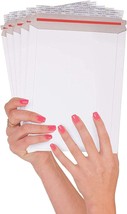 100 White Rigid Envelopes 7x9 Paperboard Mailers Stay Flat Envelopes - £50.42 GBP