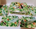 Vintage Hand Painted Trinket Box & 4 Dishes made in Japan 