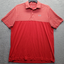 Under Armour Golf Performance Polo Shirt Mens Large Red Heatgear High Lo... - $21.44