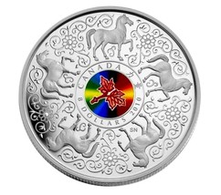 25.3g Silver Coin Sterling 925 2010 Canada $8 Maple of Strength Horse Hologram - £101.60 GBP
