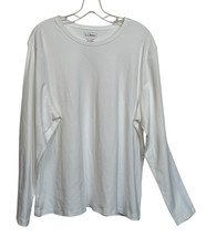 LL Bean 2X Regular White Long Sleeve Round Neck Tee XXL Stretchy Workout... - £15.30 GBP