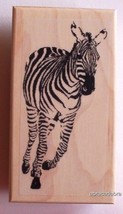 ZEBRA RUNNING AT YOU New mounted rubber stamp - $8.50