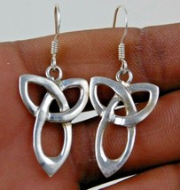 925 Sterling Silver Plain silver Handmade Dangle Earrings Her Fest Gift ES-1181 - £30.77 GBP