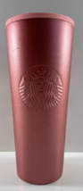 Starbucks Tumbler Rose Gold Cup 24oz Stainless Steel Embossed Pink Glitter - £31.64 GBP