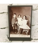 Vintage Antique Cabinet Card Photograph 3 Children Portrait Talbott’s No... - £11.89 GBP