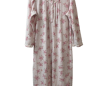 Miss Elaine Classics Long Pink Floral Waffle Knit Gown Size S Quarter Bu... - $29.24