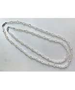 Set of 2 Vintage Aurora Borealis Clear Glass Beaded Necklaces PB181 - £35.34 GBP