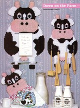 Plastic Canvas Holstein Cow Condiment Napkin Coaster Tissue Holder Chime... - $12.99