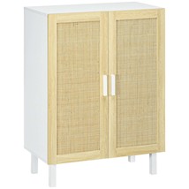 HOMCOM Rattan Sideboard Buffet Cabinet with Adjustable Shelves White - $3,373.64 MXN