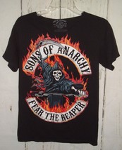Sons Of Anarchy Tee Road Gear Unisex Fear The Reaper Black Flames T-Shir... - $13.85
