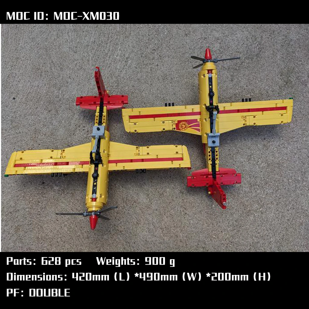 Moc xm030 42152 electronic drawing assembly block paper drawing two aircraft 628 pieces thumb200