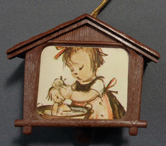 Old Hummel Inspired Ornament Hanging Music Box Pull String Plays Brahms Lullaby - $24.99