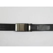 Men VALENTINI Leather Track Belt Adjustable Removable Buckle V519 Black image 3