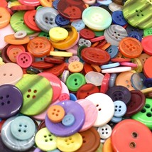 50 Resin Buttons Colorful Rainbows Jewelry Making Sewing Supplies Assort... - $7.32