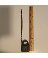 Vintage Yale &amp; Towne Brass Padlock w/ Chain Stamford Conn USA NO KEY - $40.11 CAD