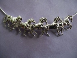 Running horses necklace heavy chain sterling silver Beverly Zimmer horse jewelry - £163.48 GBP