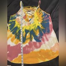 Bibi Spring Tie Dye Strappy Tank NWT Yellow, Orange, Blue, Pink, Beige Medium image 3