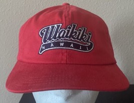 Vintage Crazy Shirts Waikiki Hawaii Hat Adjustable Cap USA Red - £19.55 GBP