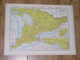 1943 Vintage Wwii Map Of Ontario / Manitoba / Canada - £18.69 GBP