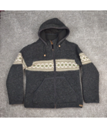 Laundromat Sweater Jacket Men L Gray Wool Hoodie Full Zip Nepal - £72.10 GBP