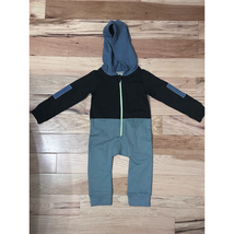 Sovereign Code Baby Boys One-Piece Blue Black Colorblock Hooded Zip 9 Months New - £14.06 GBP