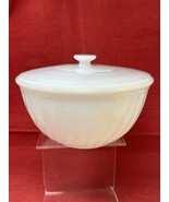 Anchor Hocking Fire King Swirl Milk White 9&quot; Bowl w/ Top - $29.65