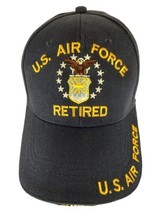 US Air Force Retired Blue Hat Cap Embroidered Eagle Crest Hook And Loop  - $18.69