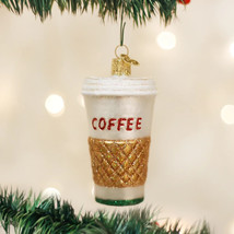 Old World Christmas Coffee To Go Glass Christmas Ornament 32171 - £13.49 GBP
