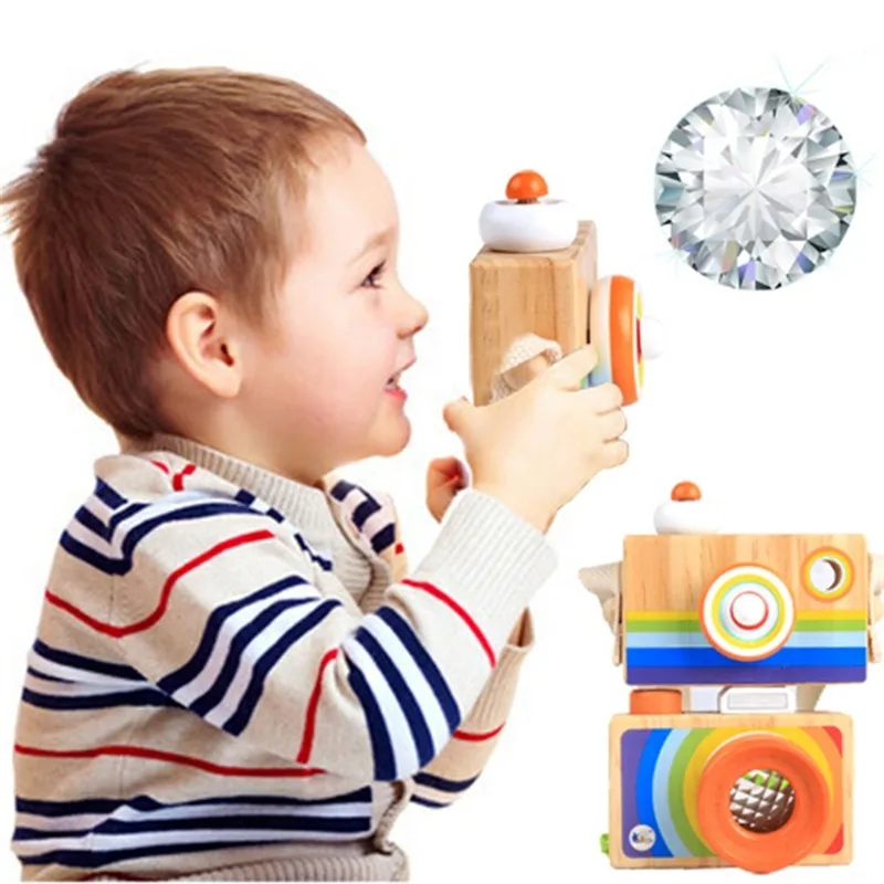 Cute Nordic Style Hanging Wooden Camera Toys Baby Kids Safe Natural Educational - £10.66 GBP+
