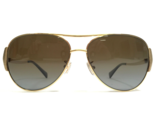 Coach Sunglasses HC7067 L1590 9238T5 Large Gold Aviators with Brown Lenses - $60.66