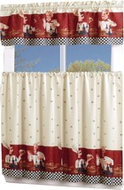 New 3 Pcs Kitchen Curtain with Swag and Tier Window Treatment Set - Printed Chef - £16.05 GBP