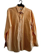 Brioni For Neiman Marcus 100% Cotton Orange And White Striped Shirt XL - $42.75