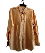 Brioni For Neiman Marcus 100% Cotton Orange And White Striped Shirt XL - $42.75
