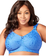 Elila Cobalt Blue 1305 Full Coverage Jacquard Wireless Bra ~ Larger Sizes - $55.00