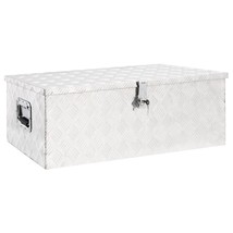 Storage Box Silver 90x47x33.5 cm Aluminium - £103.80 GBP