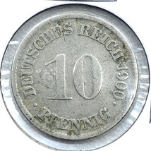 1900 G German Empire 10 Pfennig Coin - $4.45
