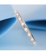 2MM Opal &amp; Morganite Matching Wedding Band, Full Eternity Promise Band F... - £51.05 GBP